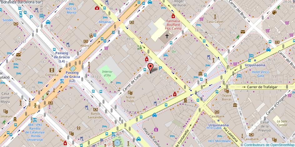 mapa Bonavida bar Barcelona
