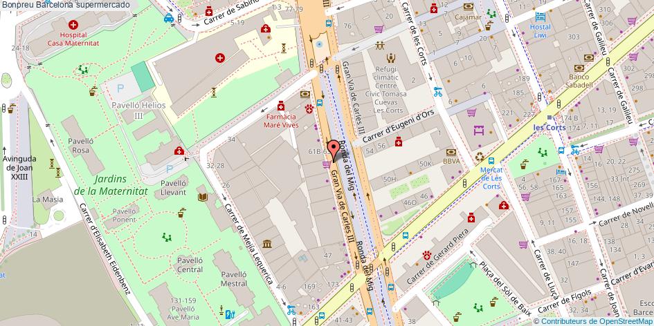 mapa Bonpreu supermercado Barcelona
