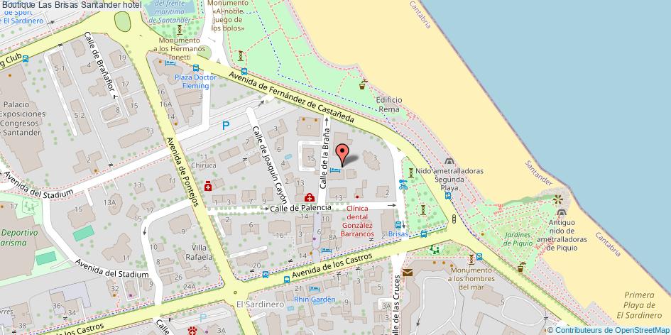 mapa Boutique Las Brisas hotel Santander