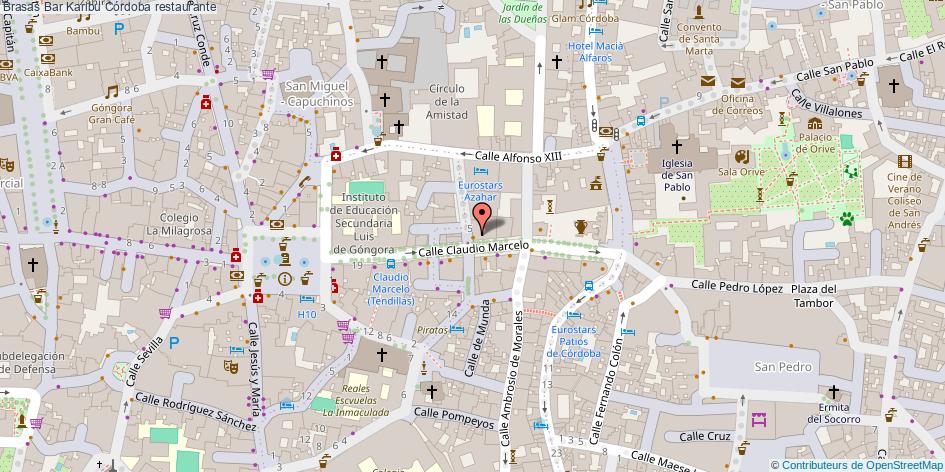 mapa Brasas Bar Karibu restaurante Córdoba