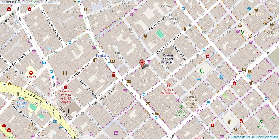 mapa Braseria Piras restaurante Barcelona