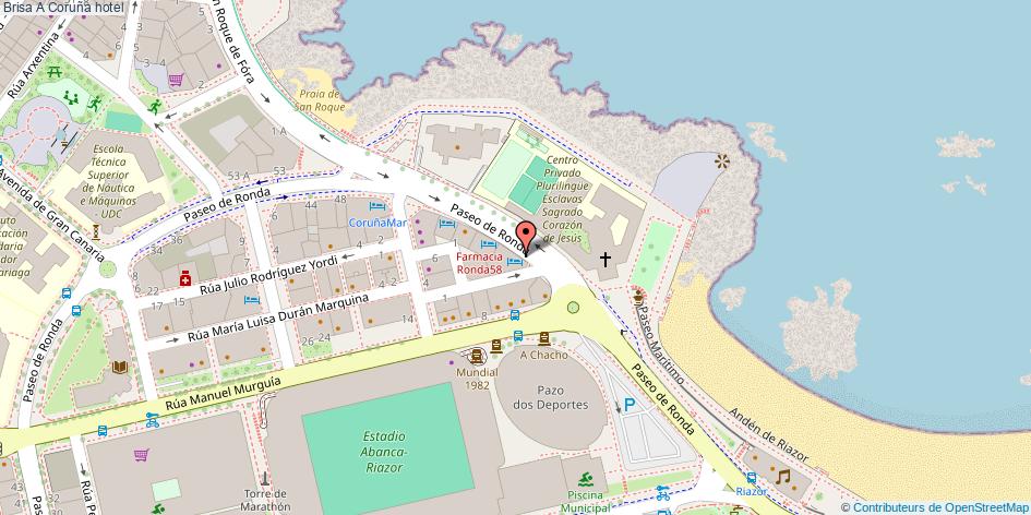 mapa Brisa hotel A Coruña