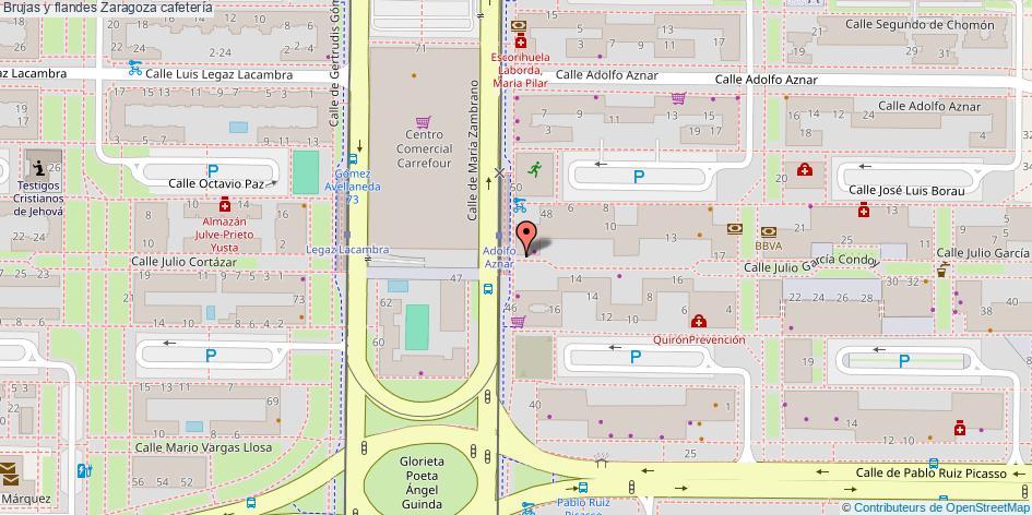mapa Brujas y flandes cafetería Zaragoza