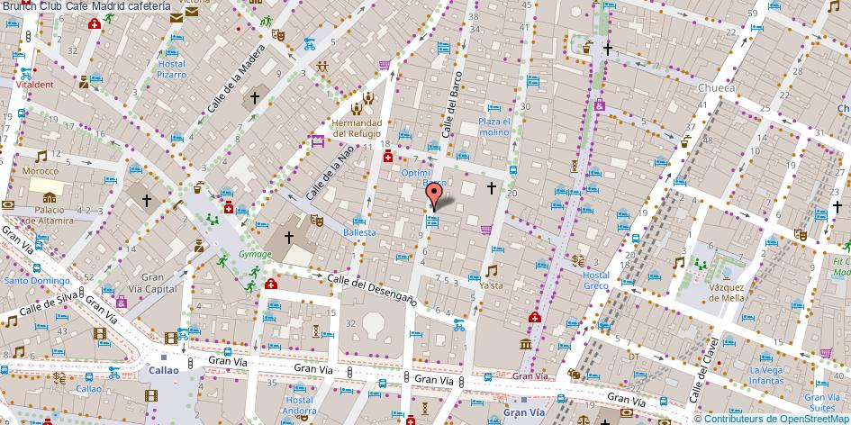 mapa Brunch Club Cafe cafetería Madrid