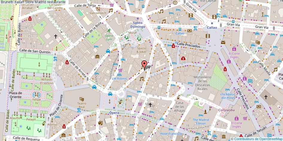 mapa Brunetti Italian Store restaurante Madrid