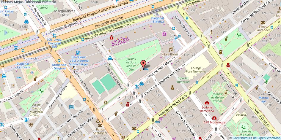 mapa Buenas Migas cafetería Barcelona