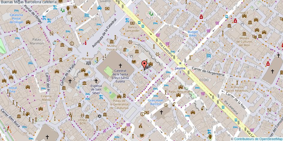 mapa Buenas Migas cafetería Barcelona