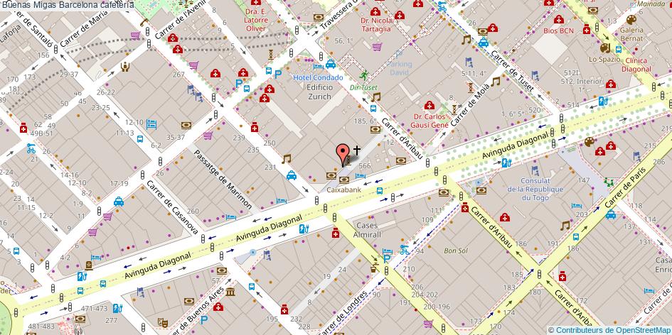 mapa Buenas Migas cafetería Barcelona