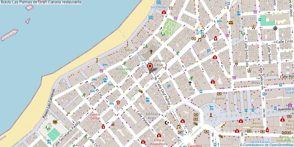 mapa Bululu restaurante Las Palmas de Gran Canaria