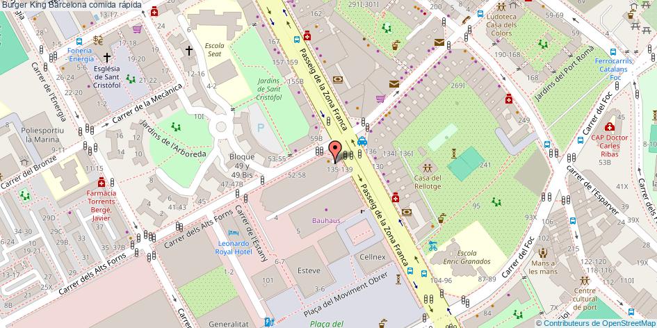 mapa Burger King comida rápida Barcelona