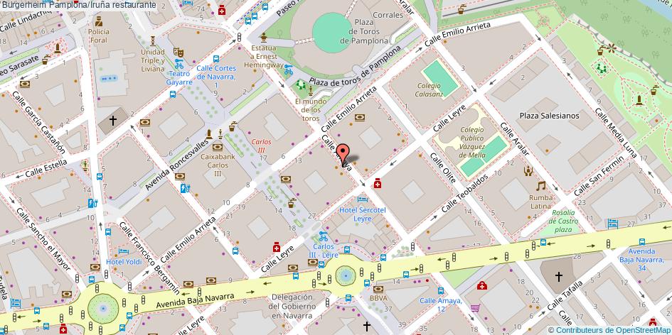 mapa Burgerheim restaurante Pamplona/Iruña