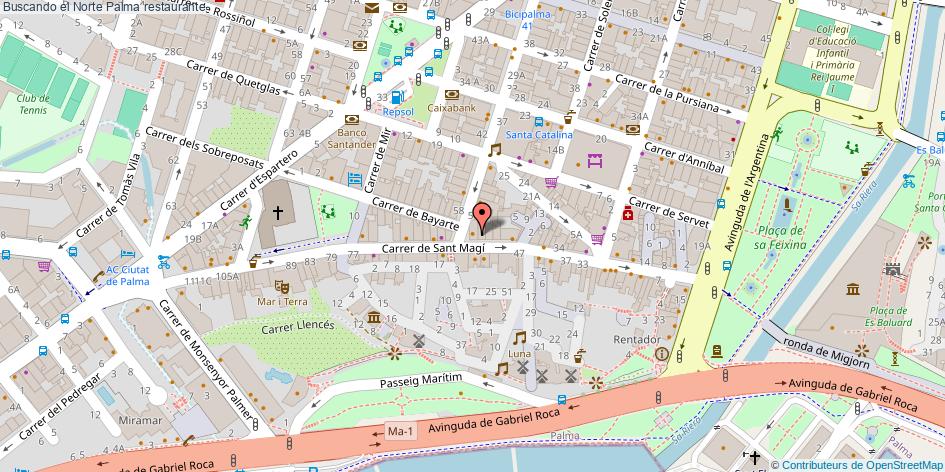 mapa Buscando el Norte restaurante Palma