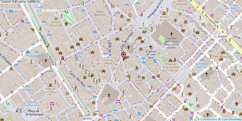 mapa Caelum cafetería Barcelona