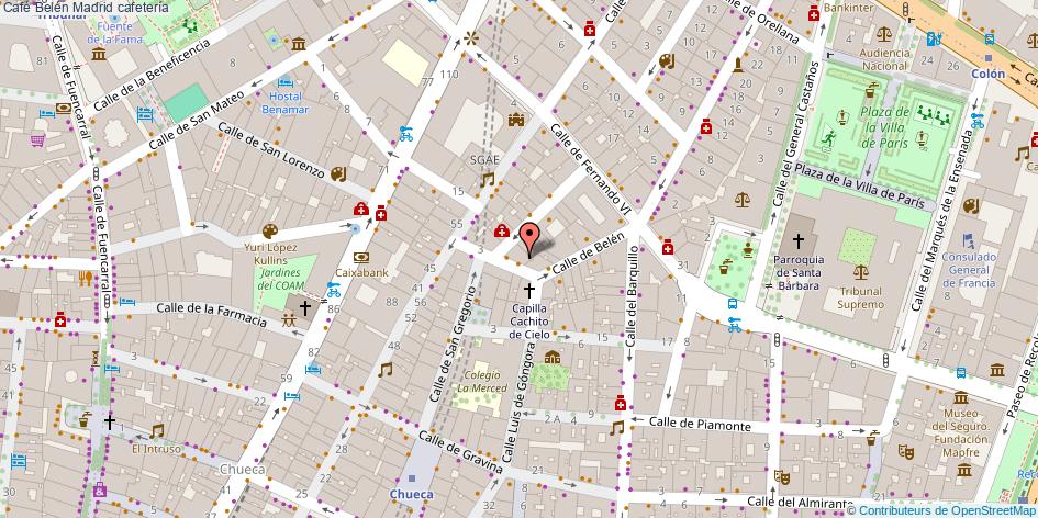 mapa Café Belén cafetería Madrid
