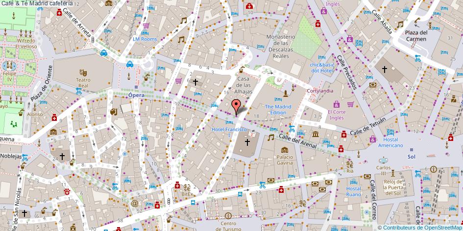 mapa Café & Té cafetería Madrid