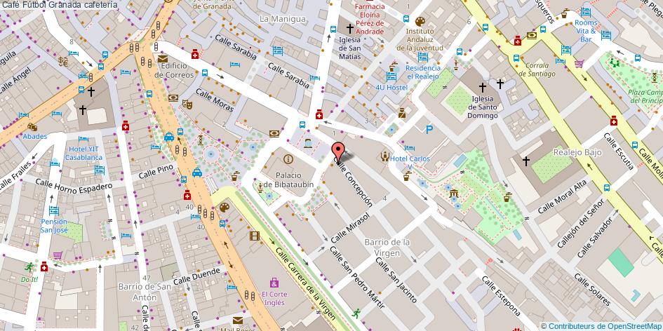 mapa Café Fútbol cafetería Granada