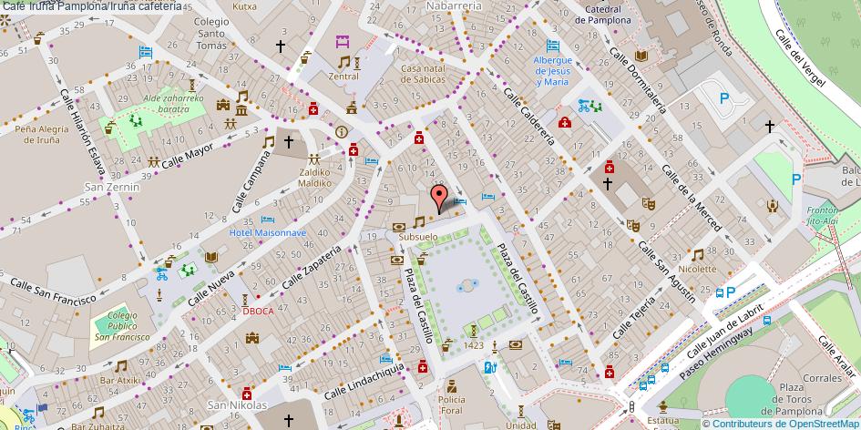 mapa Café Iruña cafetería Pamplona/Iruña