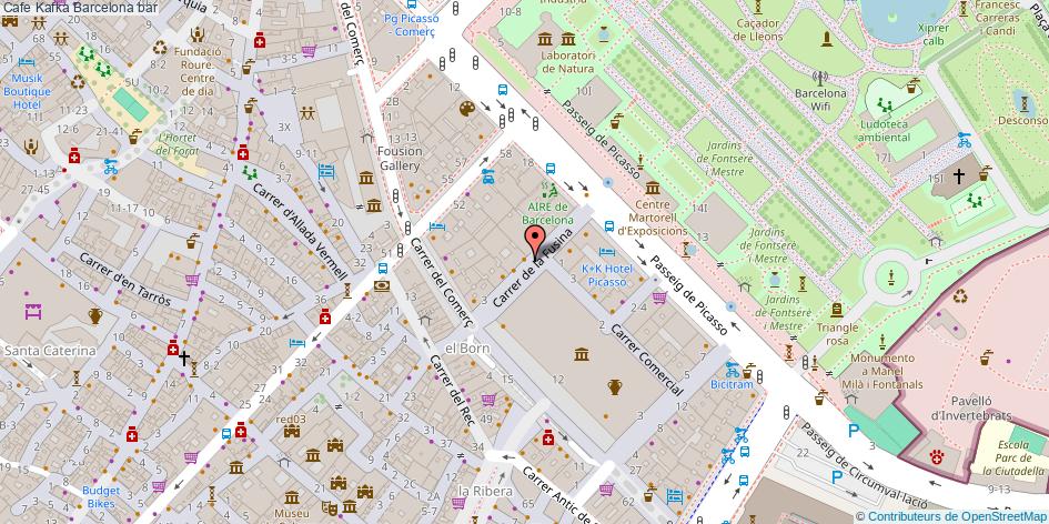 mapa Cafe Kafka bar Barcelona