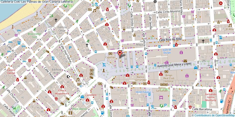 mapa Cafetería Cokí cafetería Las Palmas de Gran Canaria