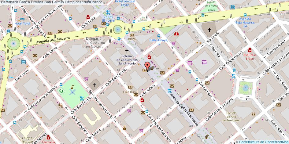 mapa Caixabank Banca Privada San Fermín banco Pamplona/Iruña
