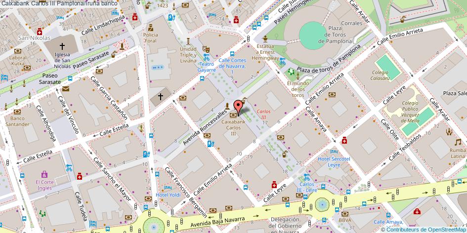 mapa Caixabank Carlos III banco Pamplona/Iruña
