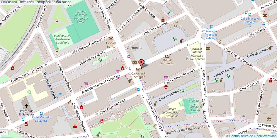 mapa Caixabank Rochapea banco Pamplona/Iruña