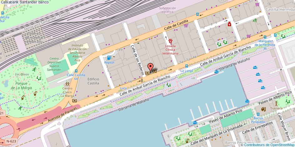 mapa Caixabank banco Santander