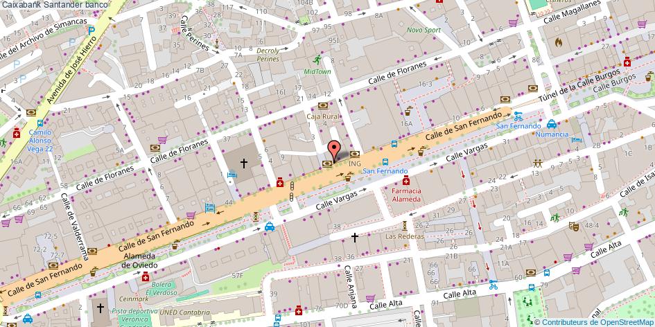 mapa Caixabank banco Santander