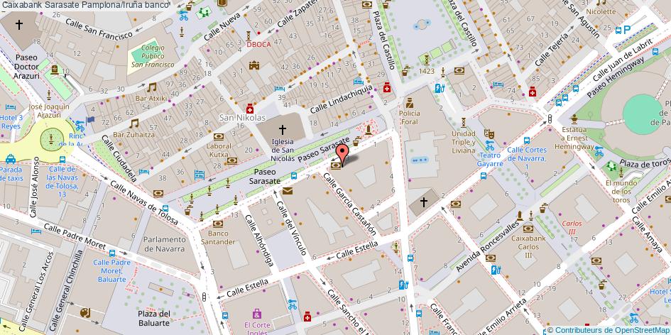 mapa Caixabank Sarasate banco Pamplona/Iruña