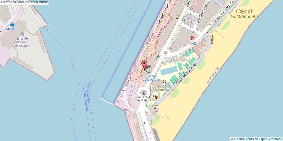 mapa Cambara restaurante Málaga