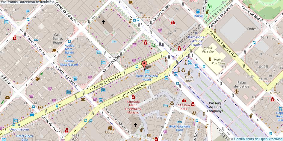mapa can framis restaurante Barcelona