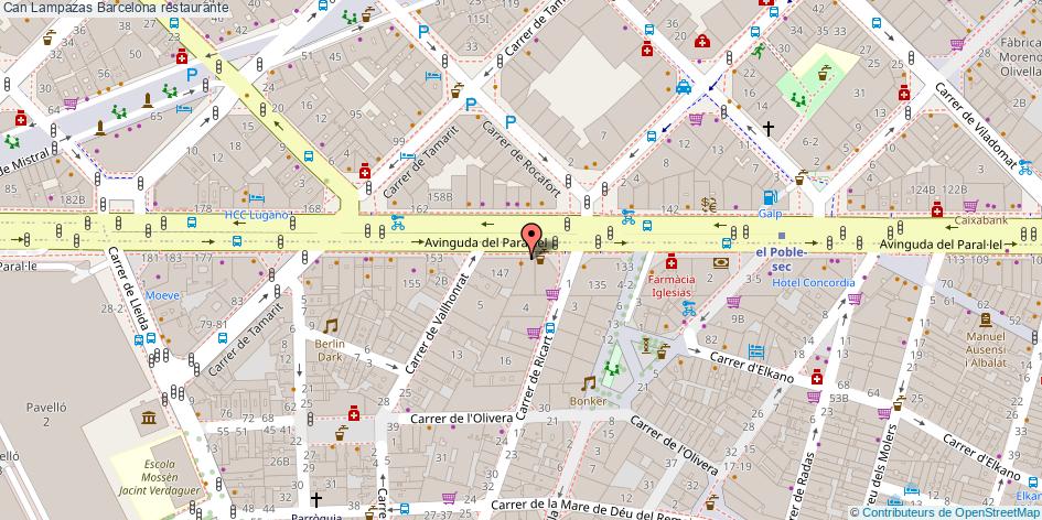 mapa Can Lampazas restaurante Barcelona