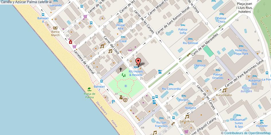 mapa Canela y Azúcar cafetería Palma