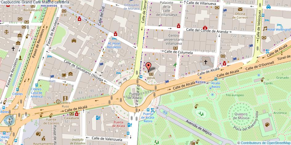 mapa Cappuccino Grand Café cafetería Madrid