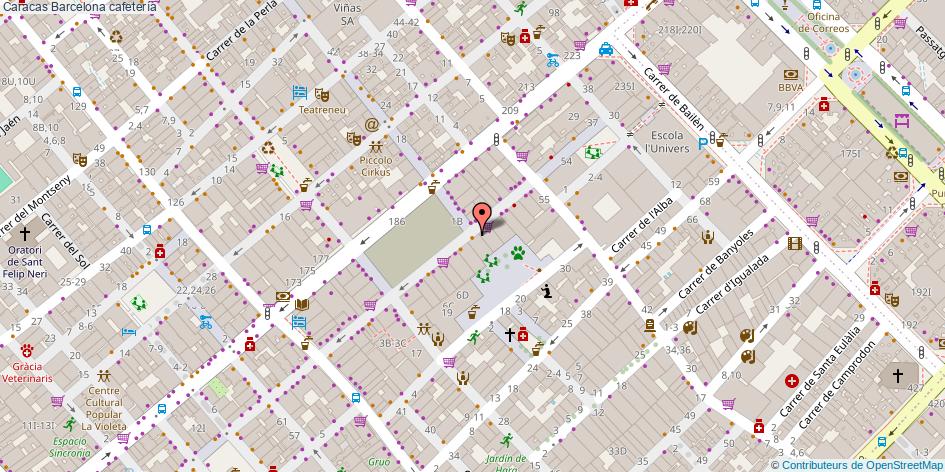 mapa Caracas cafetería Barcelona