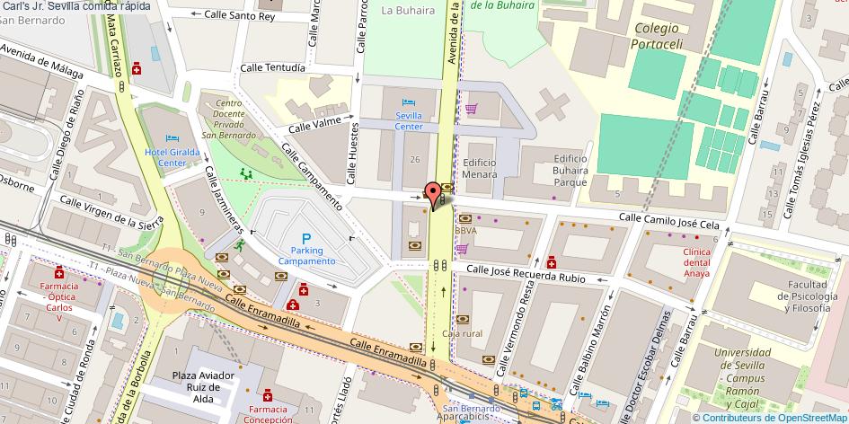 mapa Carl's Jr. comida rápida Sevilla