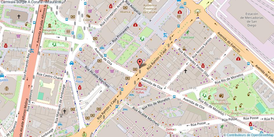 mapa Carnivale Burger restaurante A Coruña