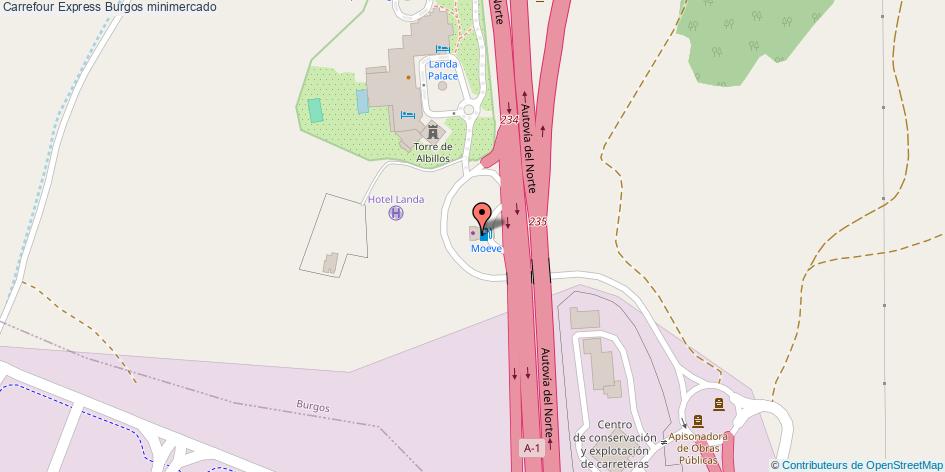 mapa Carrefour Express minimercado Burgos