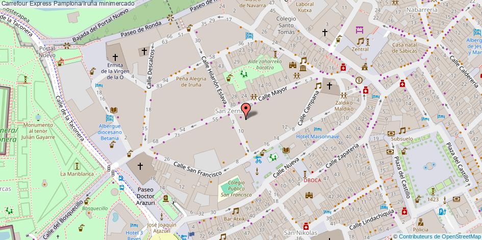 mapa Carrefour Express minimercado Pamplona/Iruña