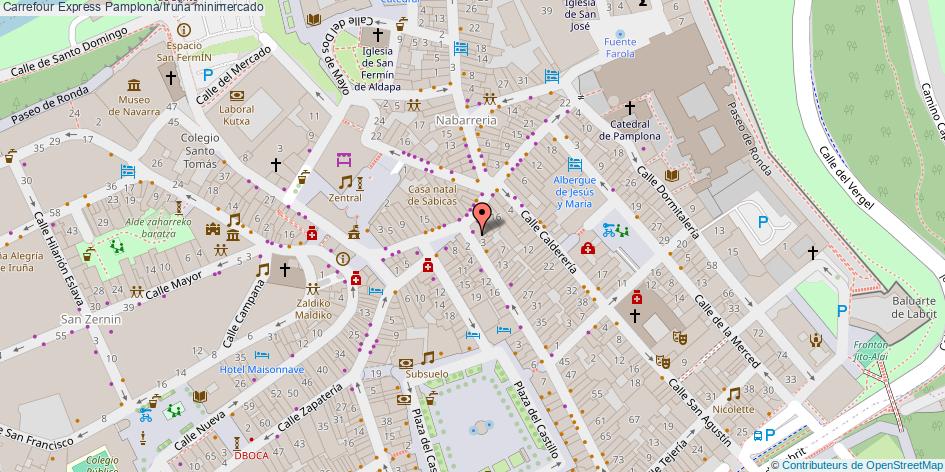mapa Carrefour Express minimercado Pamplona/Iruña