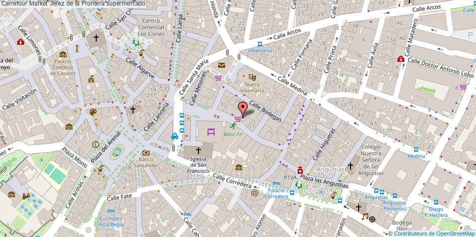 mapa Carrefour Market supermercado Jerez de la Frontera