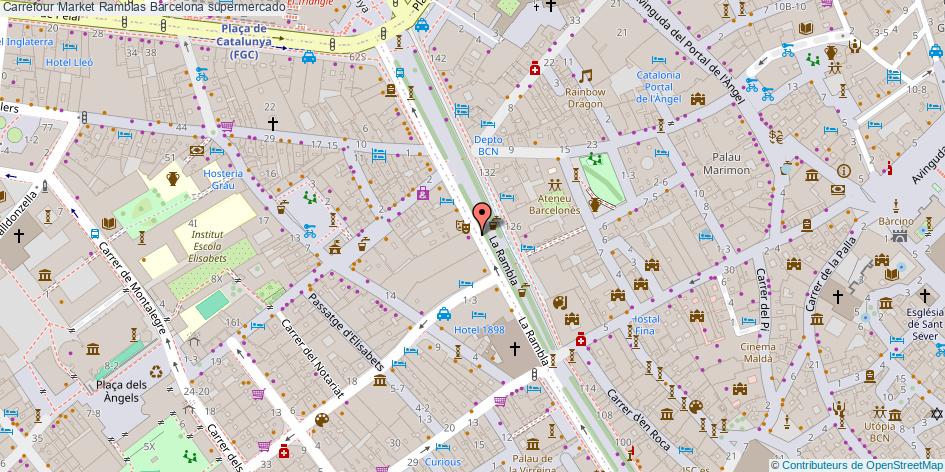 mapa Carrefour Market Ramblas supermercado Barcelona