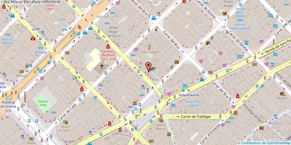 mapa Casa Alfonso restaurante Barcelona