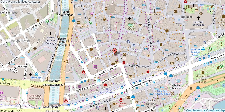 mapa Casa Aranda cafetería Málaga