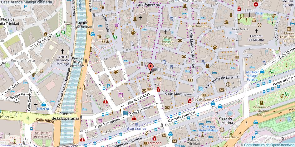 mapa Casa Aranda cafetería Málaga