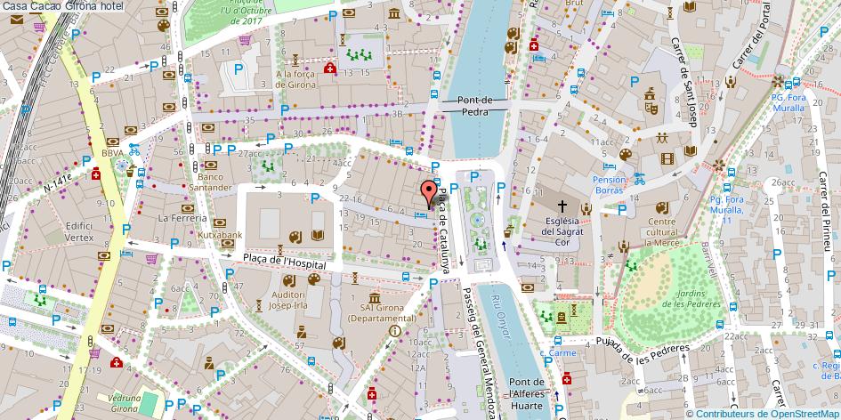 mapa Casa Cacao hotel Girona