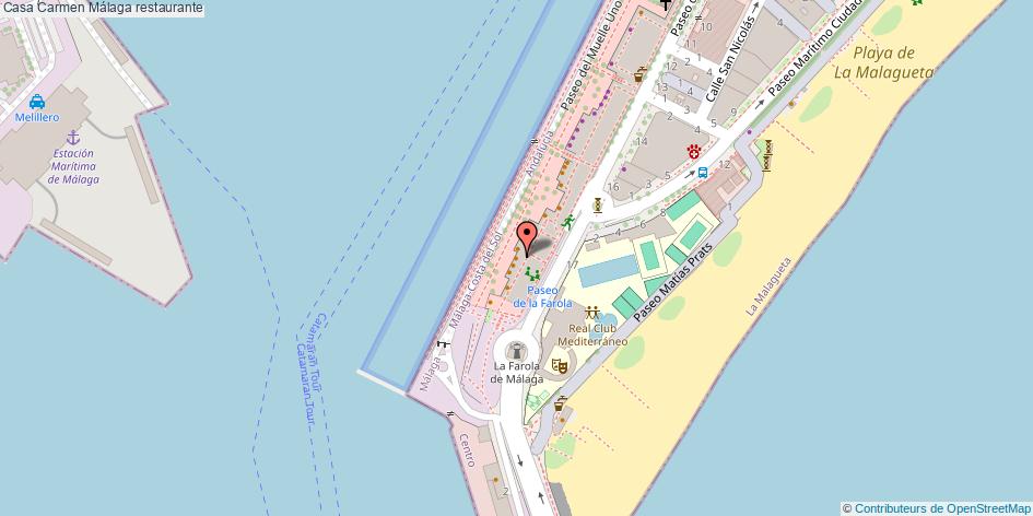 mapa Casa Carmen restaurante Málaga