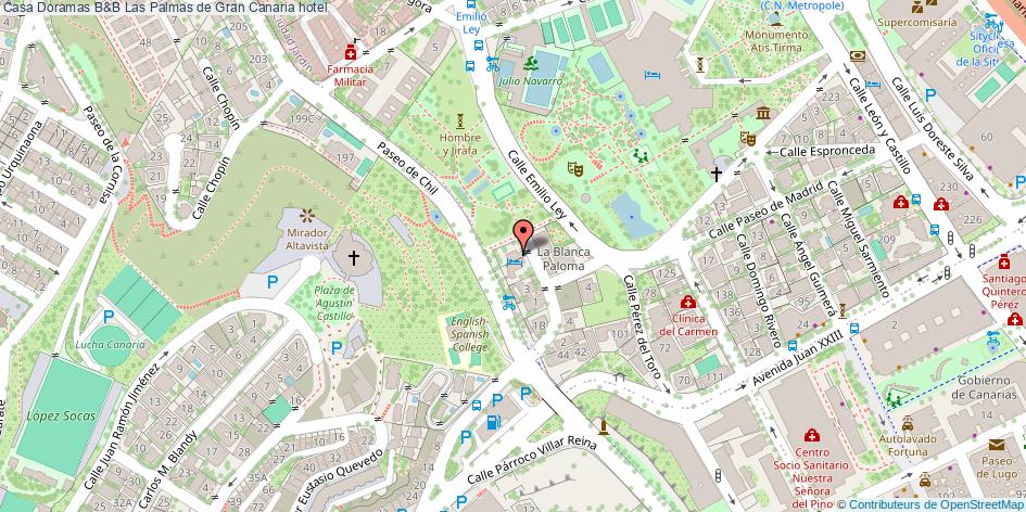 mapa Casa Doramas B&B hotel Las Palmas de Gran Canaria