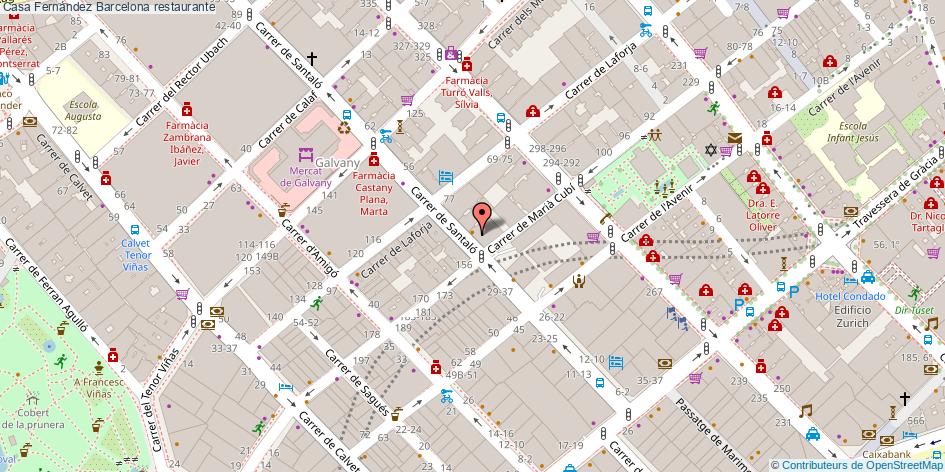 mapa Casa Fernández restaurante Barcelona