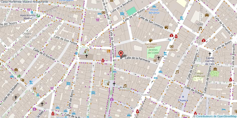 mapa Casa Hortensia restaurante Madrid